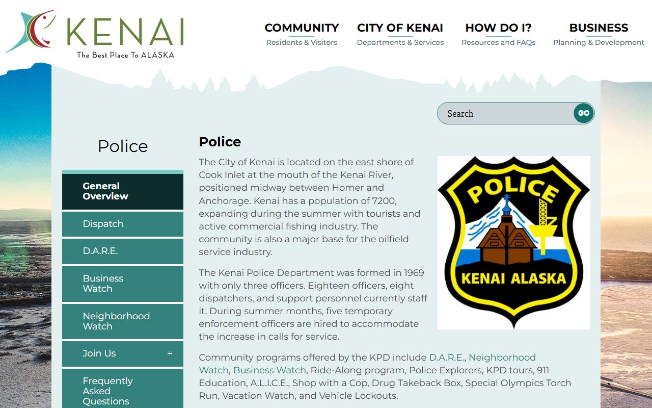 Kenai unclaimed money police page