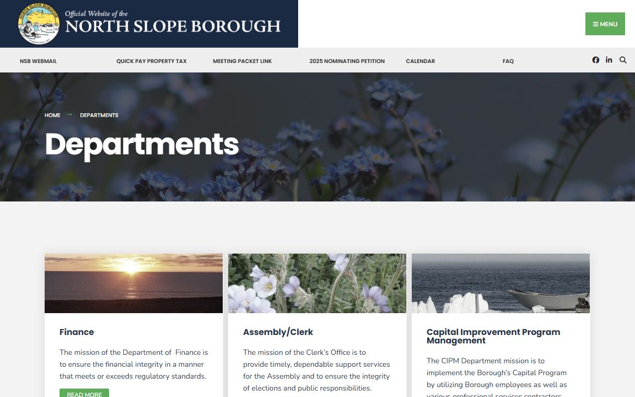 North Slope Borough unclaimed money departments page