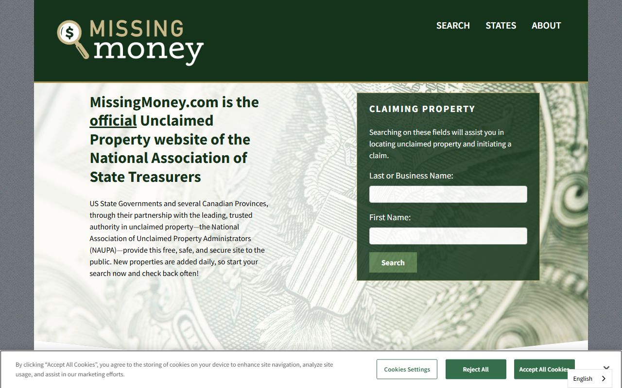 Alaska unclaimed money MissingMoney national database